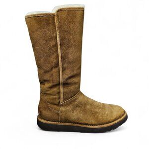 UGG Australia Women's Abree II Tall Suede Shearling Bruno Brown Boots